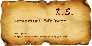 Kereszturi Sándor névjegykártya